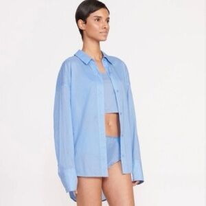 NWT Staud Matching SET 3 Pieces Chamomile Shirt Shoshana Short Loveina Top Azure